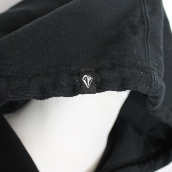 VOLCOM Black Hoodie Size Small "VOLCOM STONE" Logo Drawstring Pocket Long Sleeve - Picture 9 of 14